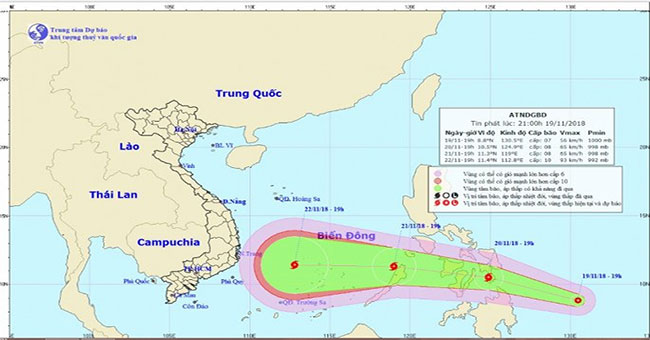 Tropical depressions approach the South China Sea, potentially increasing into storms