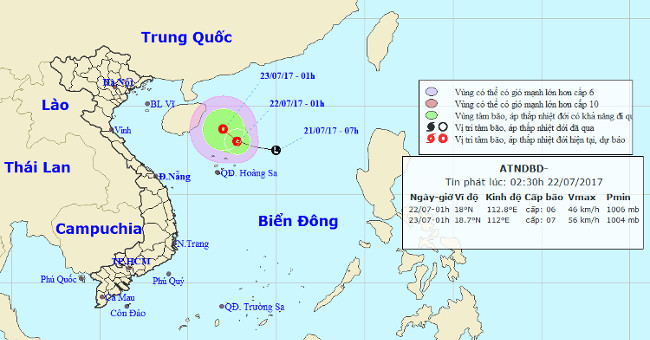 Tropical depressions are gradually stronger in the South China Sea
