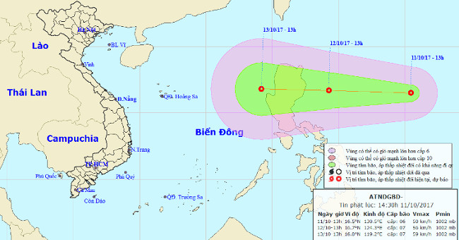 Tropical depressions continue to appear on the East Sea