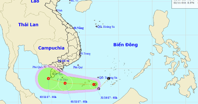 Tropical depressions in the East Sea cause rain in the Central and South Vietnam