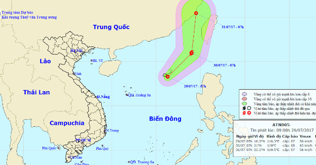 Tropical depressions on the East Sea move slowly