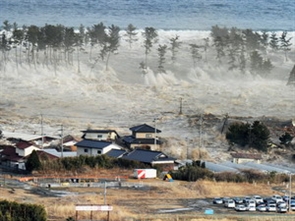Tsunami in Japan after the magnitude 7.1 earthquake