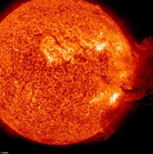 'Tsunami' the sun hit the earth