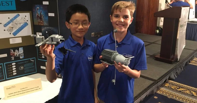 Two 10-year-old prodigies want to build a space garbage cleaner