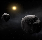 Two meteors are about to fly close to the earth