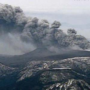 Two volcanic eruptions in Asia