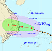 Typhoon 4 advanced quickly to the mainland