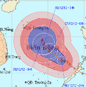 Typhoon Bopha is only 300km away from Trường Sa