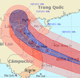 Typhoon Haiyan is heading into Quang Ngai