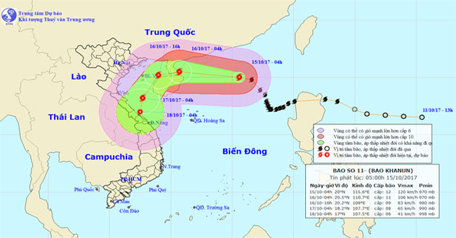 Typhoon Khanun weakened into a tropical depression