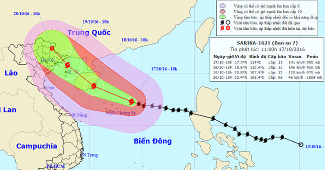 Typhoon Sarika accelerated, heading straight to Nam Dinh, Quang Ninh