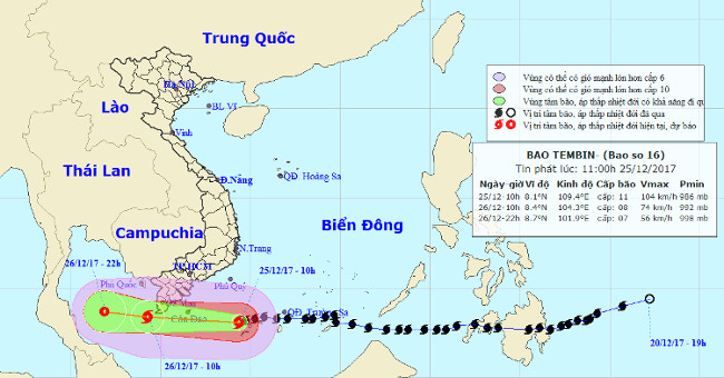 Typhoon Tembin lowered the level