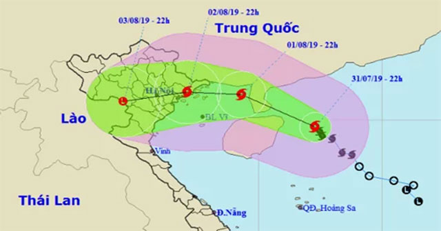 Typhoon Wipha will cause heavy rain in the North