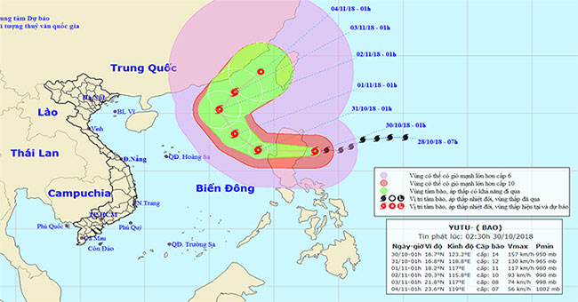Typhoon Yutu is level 16, entering the South China Sea tonight