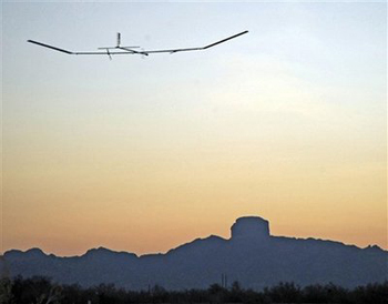 Ultra-light aircraft takes off from ... human hands