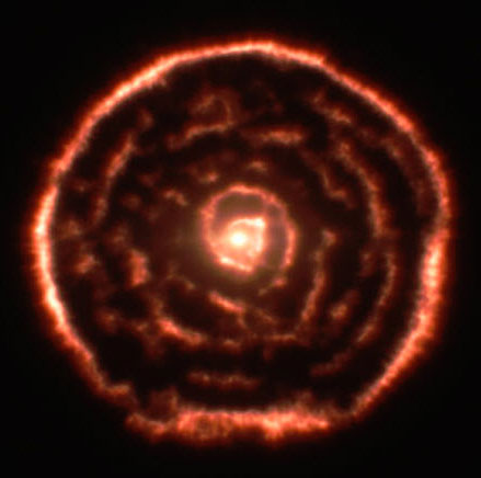 Uncommonly rare spiral-shaped structure of cosmic dust