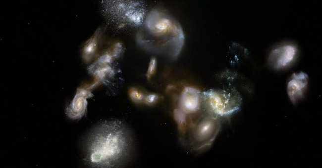 Unexpected information about the galaxy merged after the Big Bang