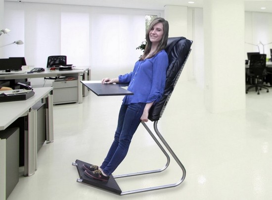 Unique chair helps to stand working