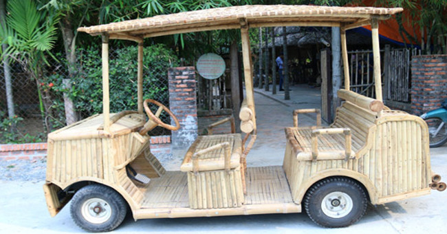 Unique electric car with bamboo friendly environment