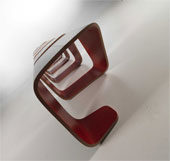Unique waiting benches have DNA molecule model