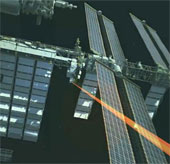 Use lasers to transmit video from ISS to the ground