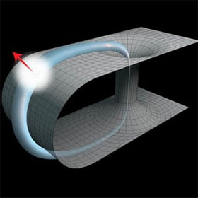Use photons to simulate the journey through time
