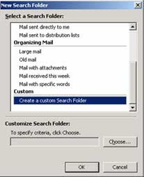 Use 'Seach folders' in Microsoft Outlook 2003