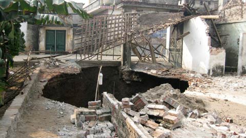 Using geophysical land radar to solve accidents