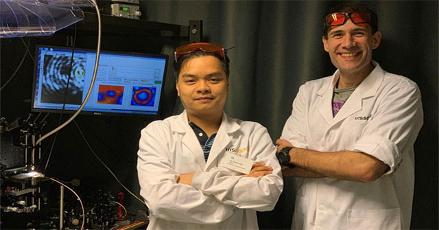 Using light emitted from diamond beads, Dr. Vietnamese measured the temperature at nanoscale