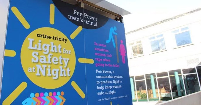 Using urine to create electricity, by the way, clean up all germs in the urine
