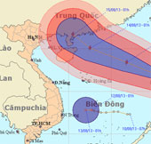 Utor storm level up, close to the East Sea