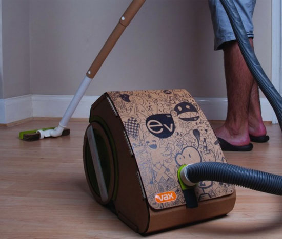 Vacuum cleaner with the first cardboard paper
