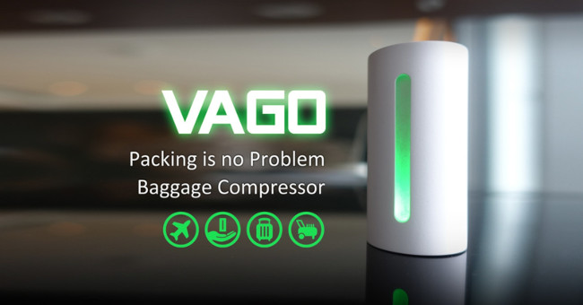 Vago - Compact vacuum machine, which saves luggage space