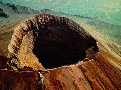 Vesuvio volcano and Pompeii ruins