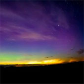 Video: Aurora and noctilucent clouds appear at the same time