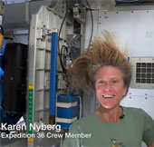 Video: Female astronaut in the universe