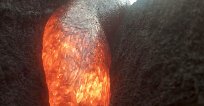 Video has never been taken from a volcanic lava camera devoured