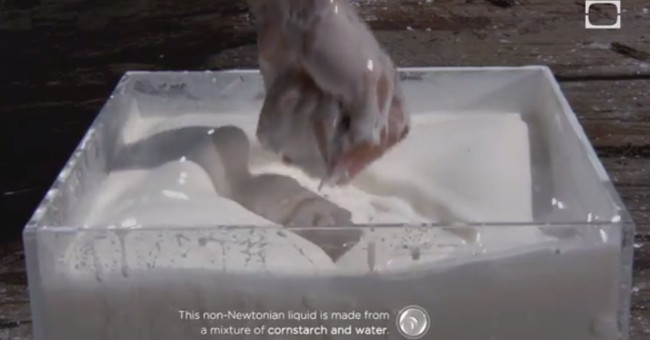 Video: Liquid solidified immediately when punched
