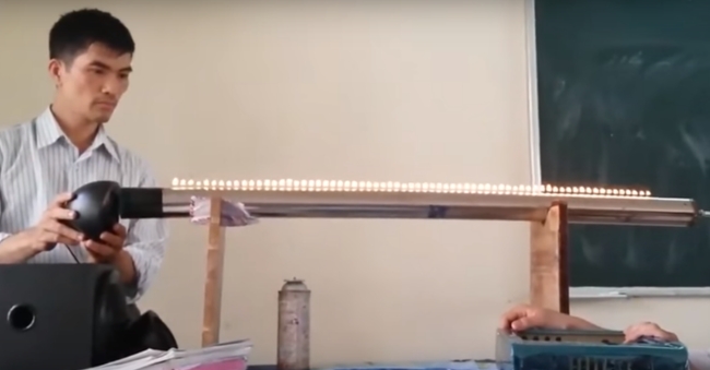 Video of physics experiment with Quang Nam teachers' EDM music causes