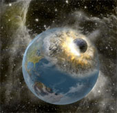 Video simulating the meteorite scene hit the globe