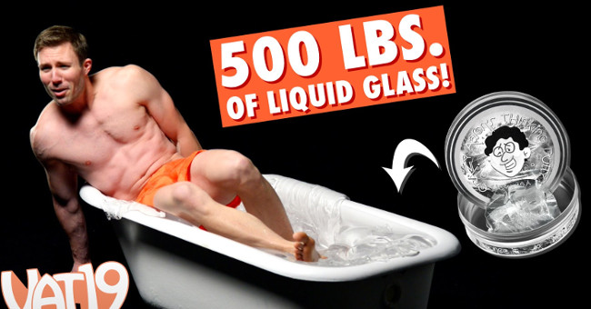 Video: Soak in a bath filled with liquid glass
