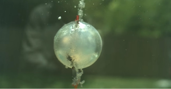 Video: The explosion in the water creates a brilliant fireball