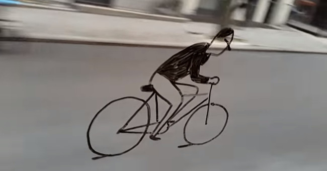Video: The illusion of bicyclists on car windows causing a fever in social networks