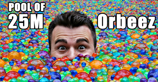 Video: What happens when you swim in a pool full of pearl beads?