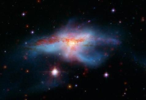 Violent merger between two galaxies
