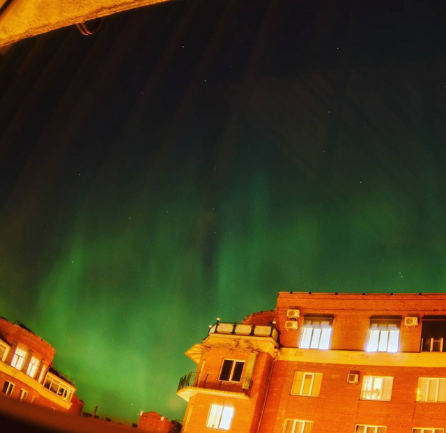 Virtual aurora phenomenon in Russia