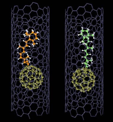Visual molecules change shape in nanotubes