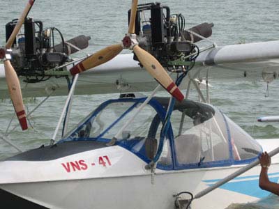 VNS-41 hovercraft checked at Tri An lake
