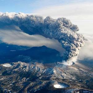 Volcanic eruption in Japan