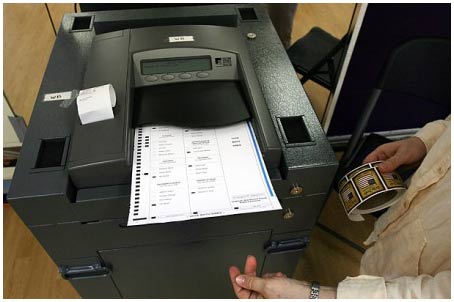 Voting machine in the US election